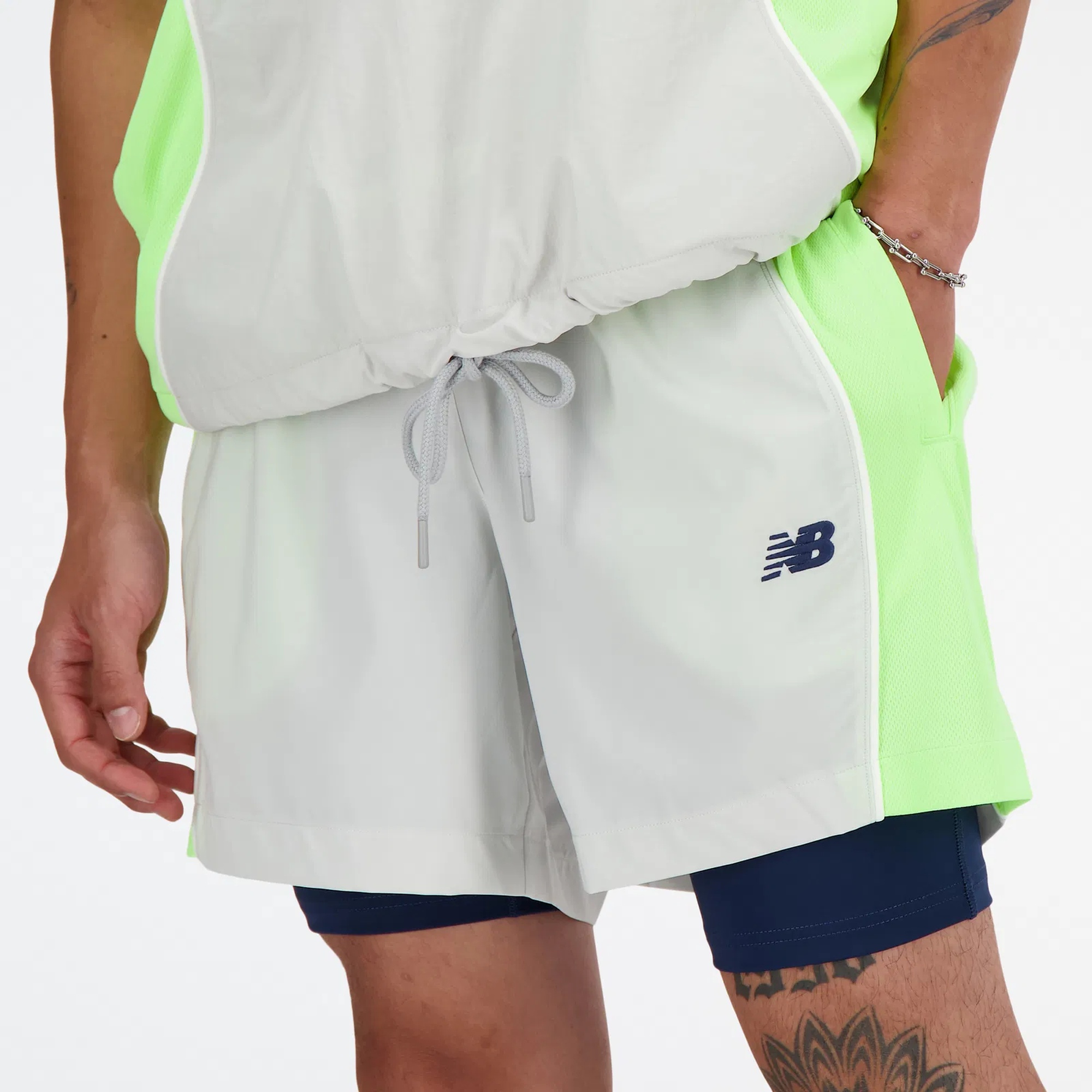 New Balance Hoops On Court 2in1 Erke Gri Günlük Şort