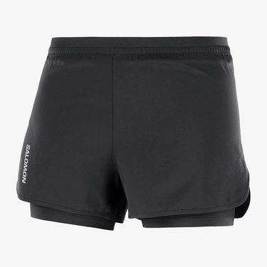  Salomon Cross 2in1 Kadın Siyah Antrenman Şortu