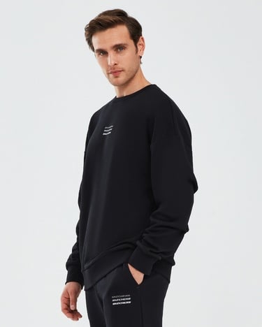  Skechers Essential Crew Neck Erkek Mavi Günlük Sweatshirt