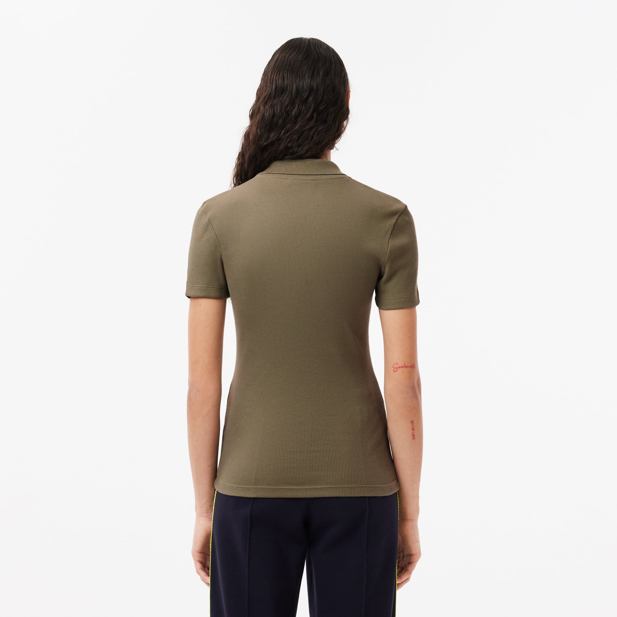 L.12.D Kadın Slim Fit Organik Pamuk Haki Polo