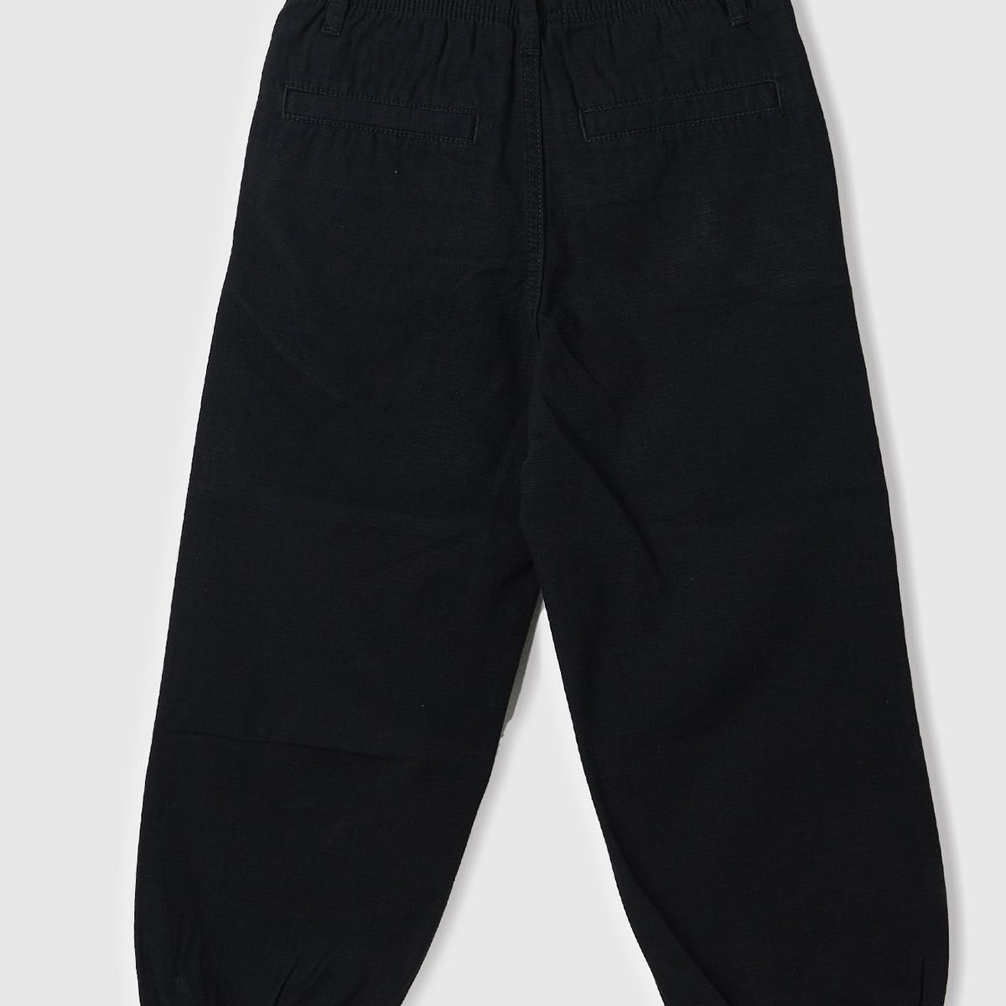 Erkek Çocuk Siyah Gadget Detaylı Paça Beli Büzgülü Pantolon