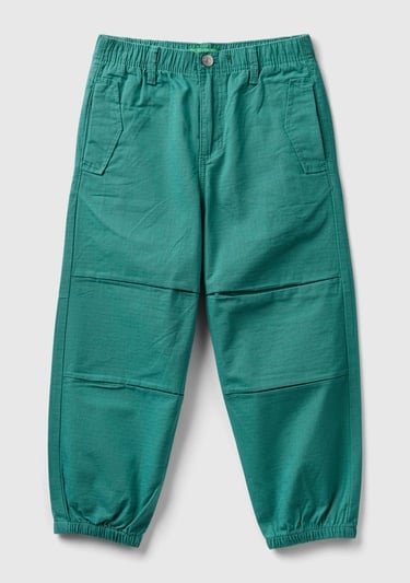  Erkek Çocuk Yeşil Gadget Detaylı Paça Beli Büzgülü Pantolon
