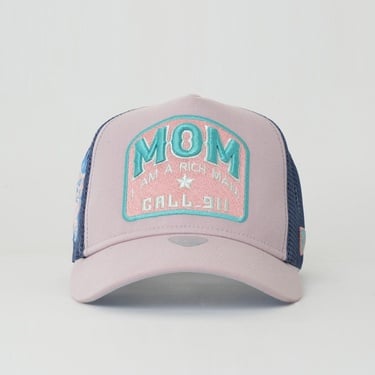  RustandRich Kadın Erkek Pudra Trucker Şapka-Motto Collection-Mom