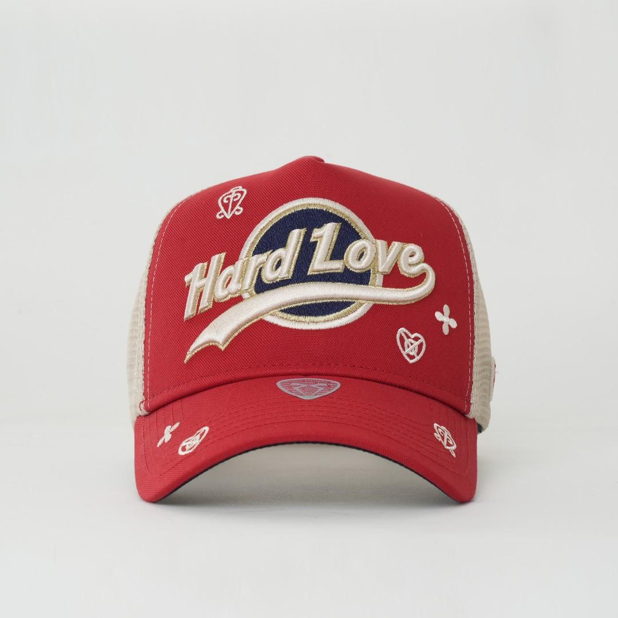 RustandRich Kadın Erkek Kırmızı Trucker Şapka-Hard Collection-Hard Love
