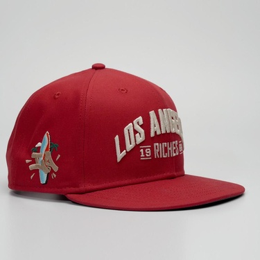  RustandRich Kadın Erkek Kırmızı HipHop Şapka-City's Collection-Los Angeles