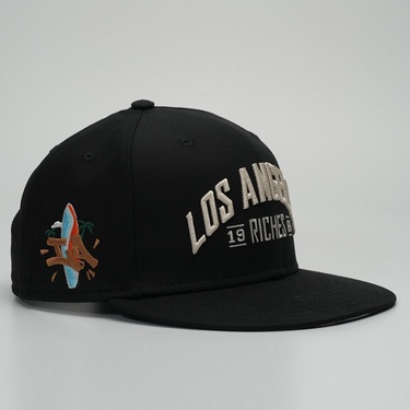  RustandRich Kadın Erkek Siyah HipHop Şapka-City's Collection-Los Angeles