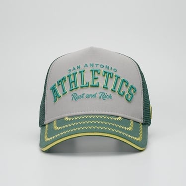  RustandRich Kadın Erkek Yeşil Trucker Şapka-City's Collection-Athletics