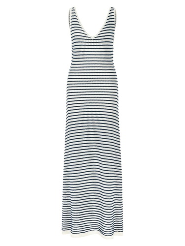  Çizgili Uzun Elbise