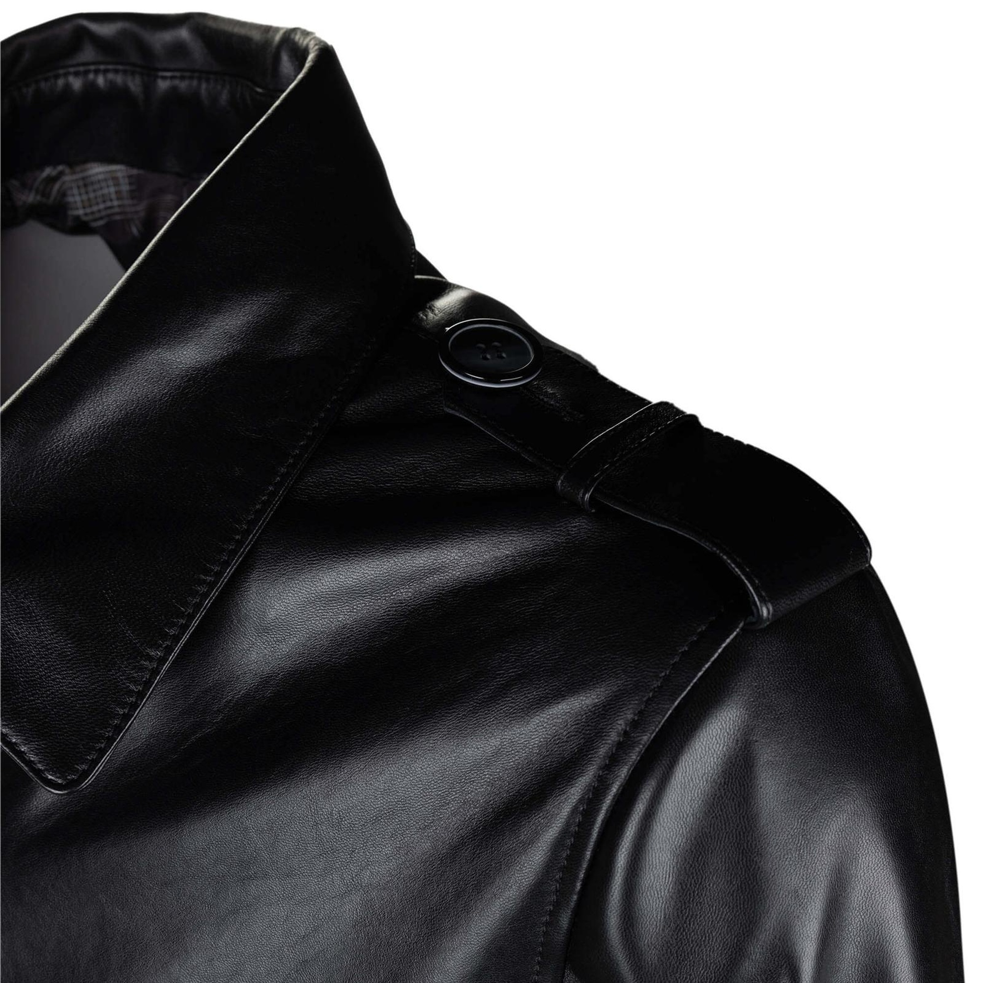 Tamer Tanca Erkek Hakiki Deri Siyah Deri Mont