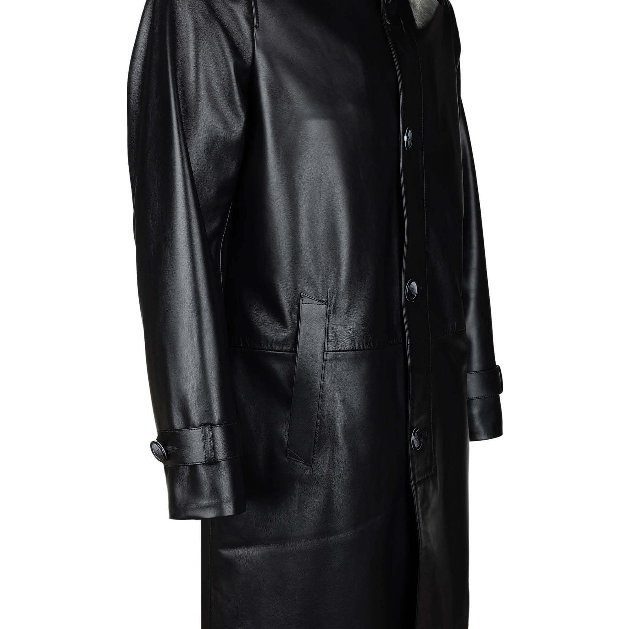 Tamer Tanca Erkek Hakiki Deri Siyah Deri Mont