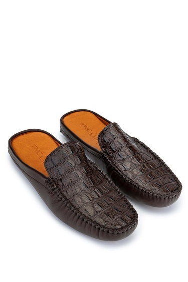  Tamer Tanca Erkek Hakiki Deri Kahverengi Terlik