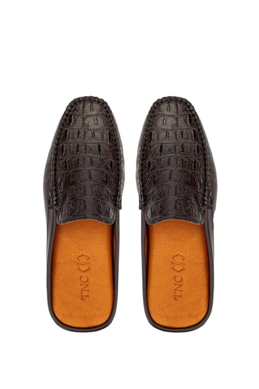  Tamer Tanca Erkek Hakiki Deri Kahverengi Terlik