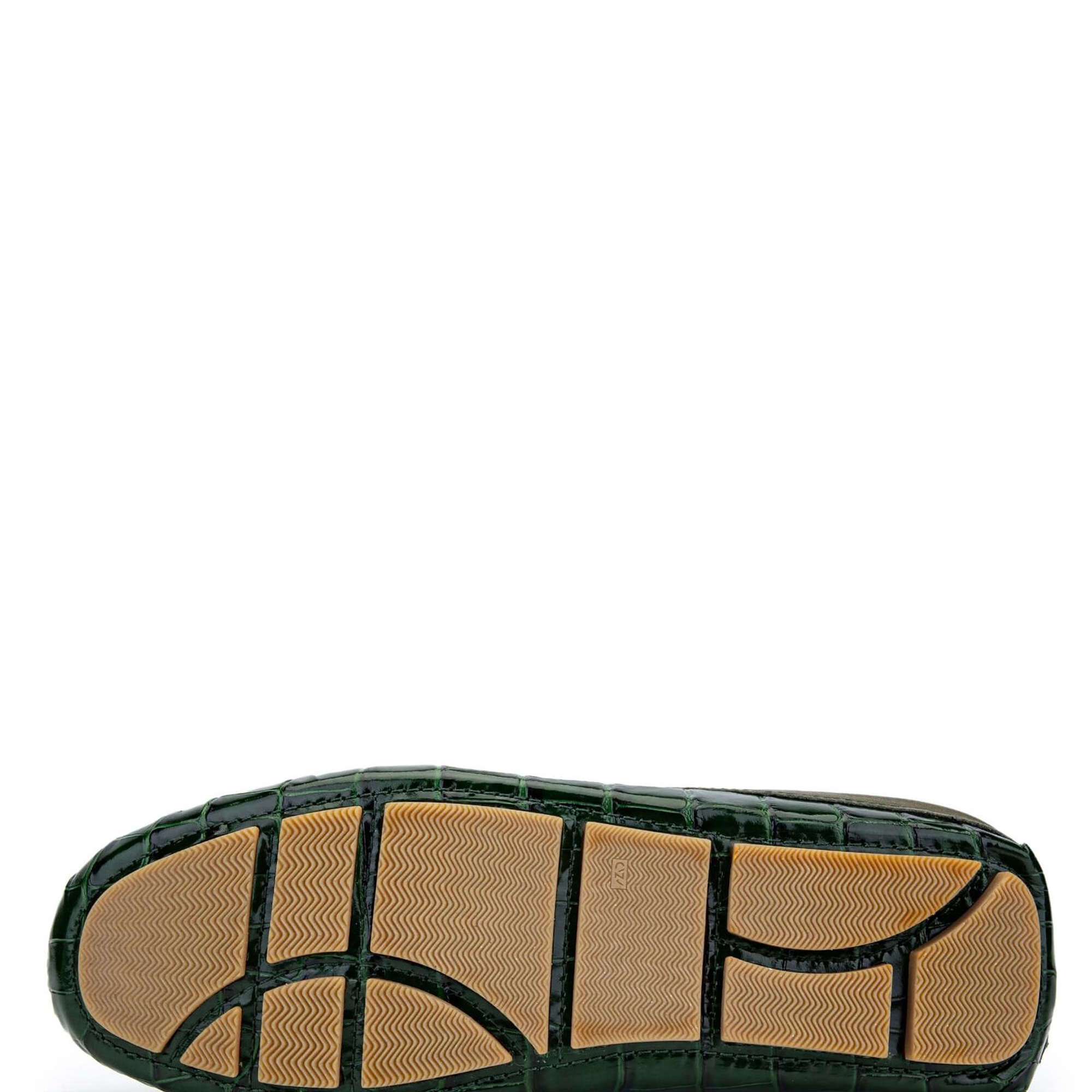 Tamer Tanca Erkek Hakiki Deri Yeşil Kroko Terlik