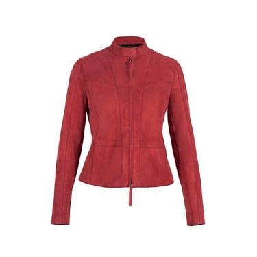 Chantoya Kırmızı Kadın Süet Ceket