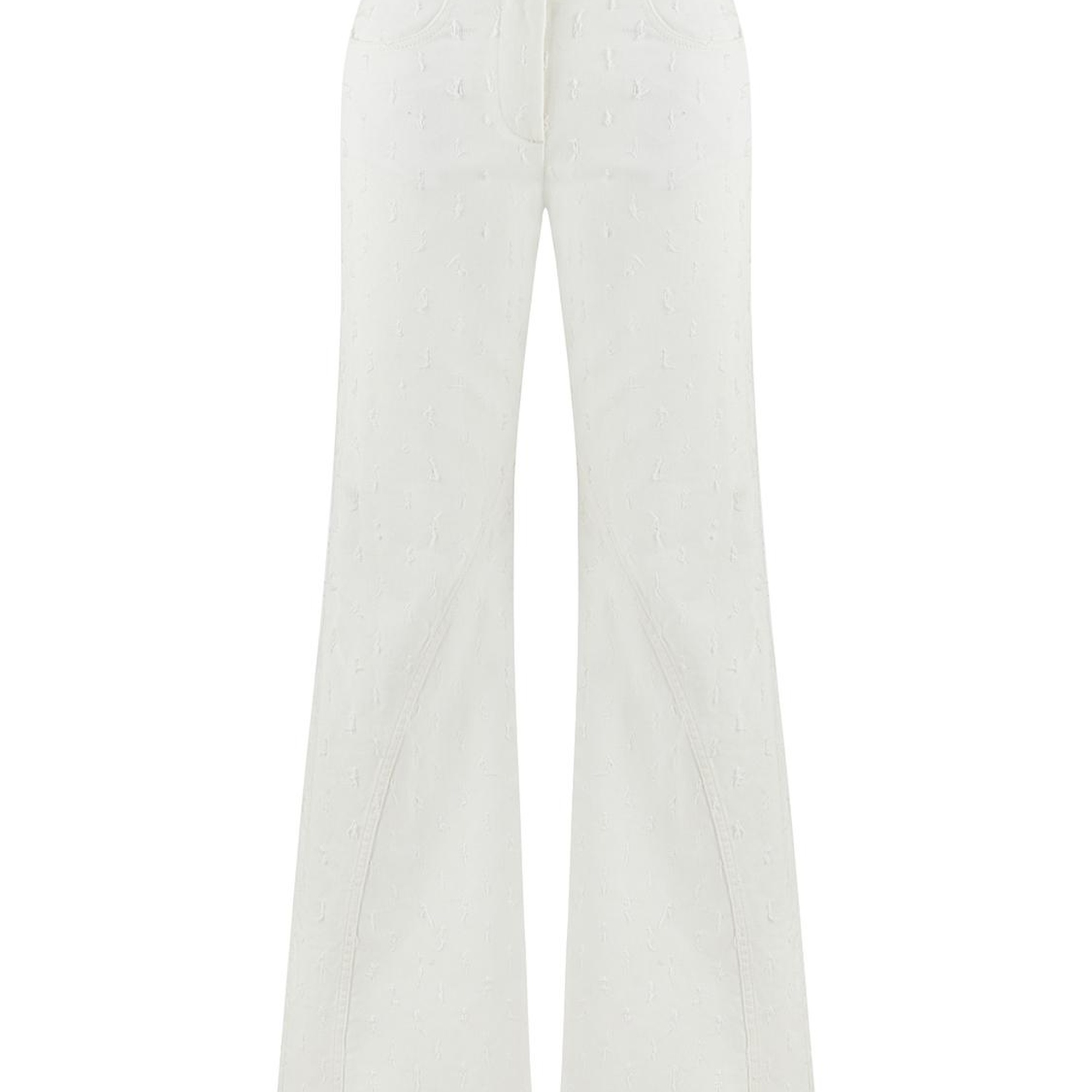 Belde Fermuar Detaylı Geniş Paça Pantolon