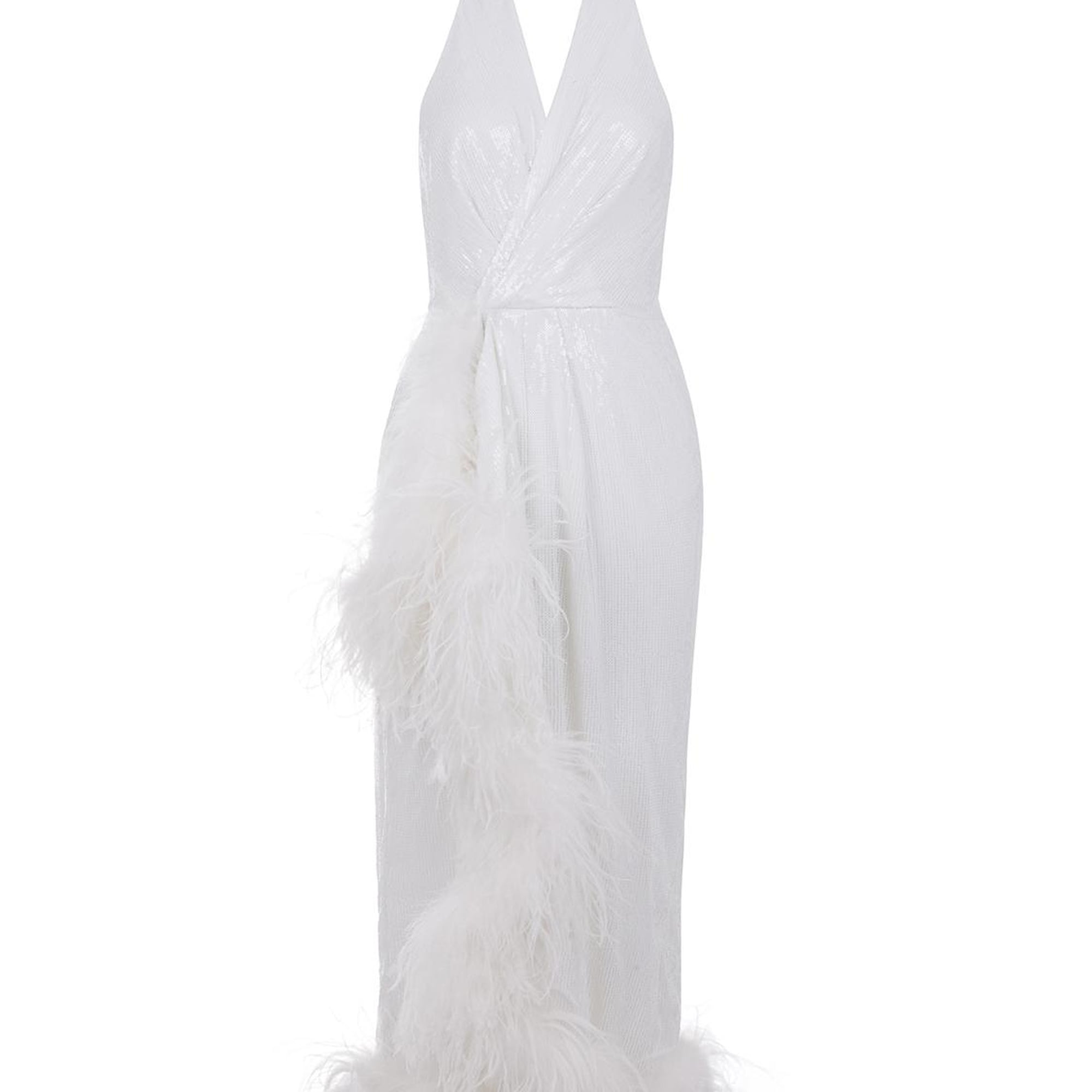 Payetli Otriş Tüy Detaylı Elbise