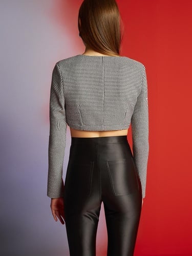  Vatkalı Crop Ceket