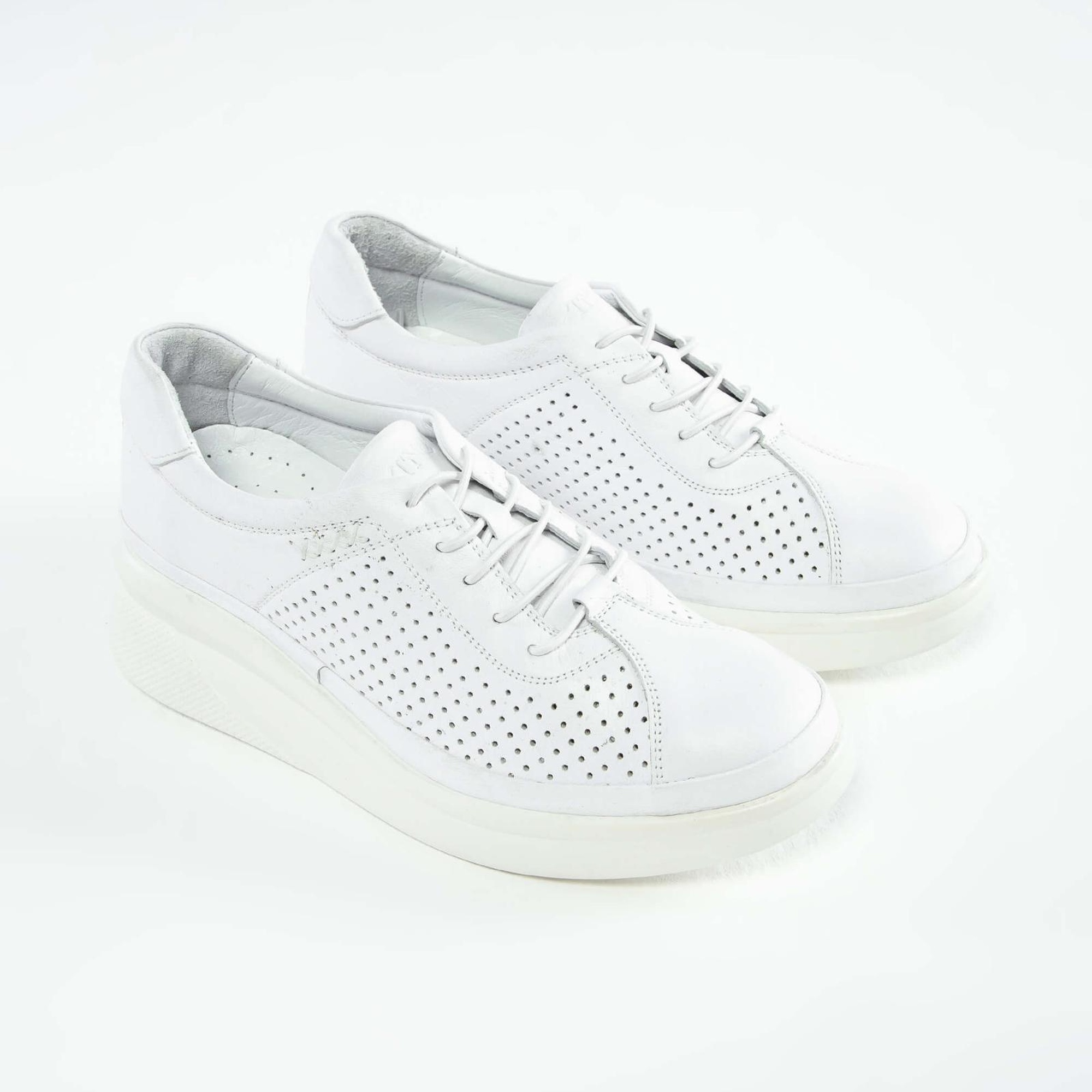 Tamer Tanca Kadın Hakiki Deri Beyaz Comfort Ayakkabı