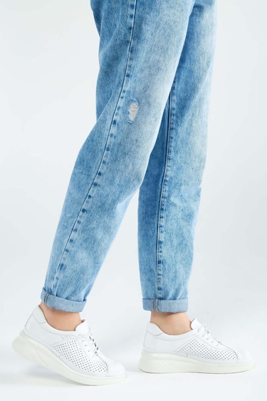  Tamer Tanca Kadın Hakiki Deri Beyaz Comfort Ayakkabı