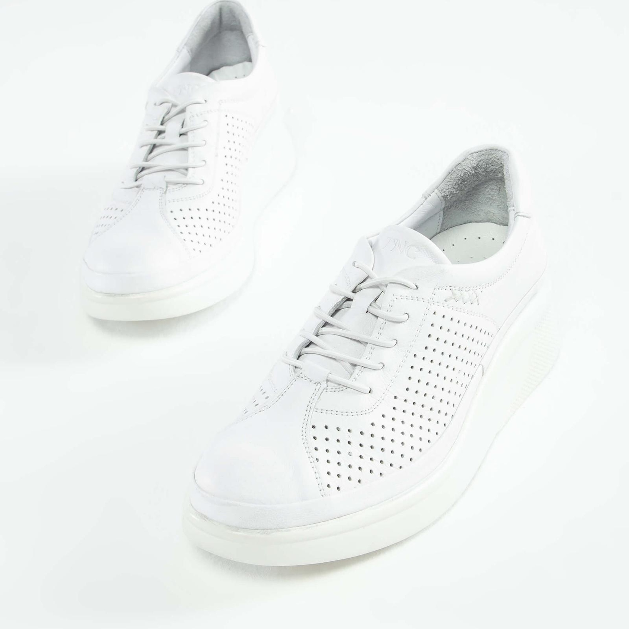 Tamer Tanca Kadın Hakiki Deri Beyaz Comfort Ayakkabı