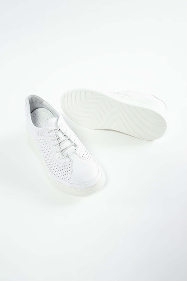  Tamer Tanca Kadın Hakiki Deri Beyaz Comfort Ayakkabı