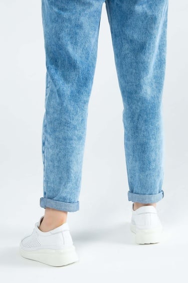  Tamer Tanca Kadın Hakiki Deri Beyaz Comfort Ayakkabı