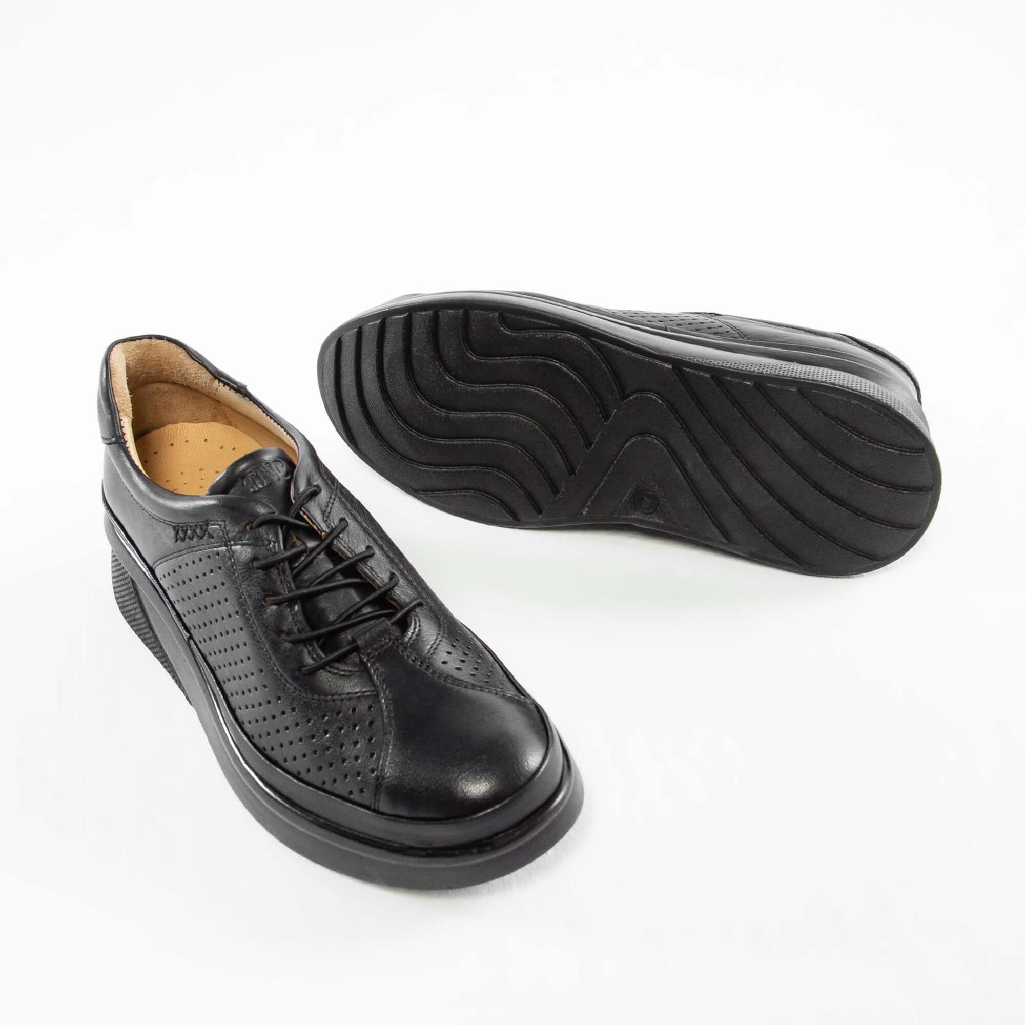 Tamer Tanca Kadın Hakiki Deri Siyah Deri Comfort Ayakkabı