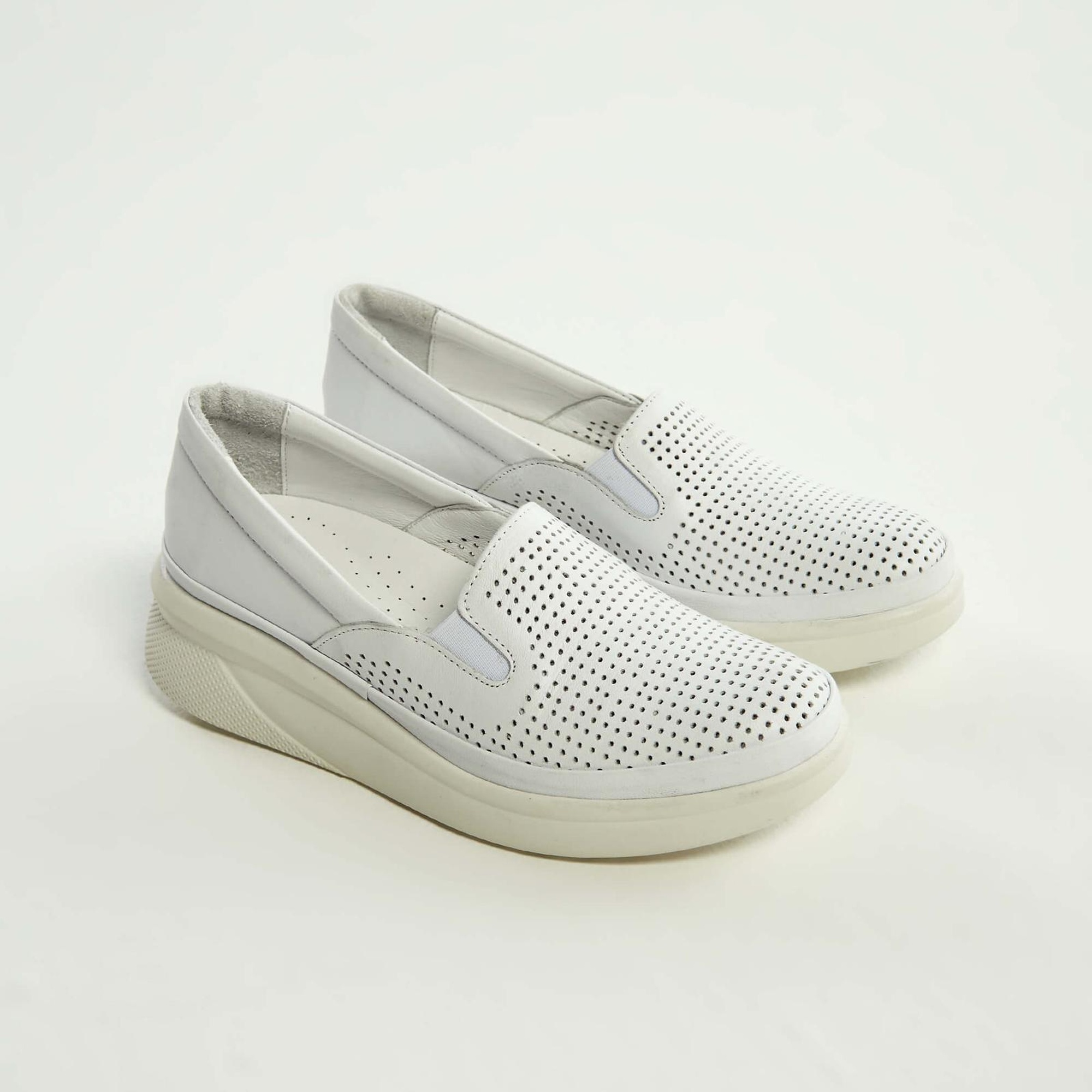 Tamer Tanca Kadın Hakiki Deri Beyaz Comfort Ayakkabı