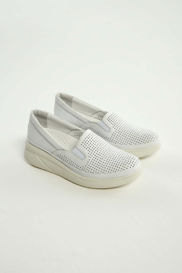  Tamer Tanca Kadın Hakiki Deri Beyaz Comfort Ayakkabı