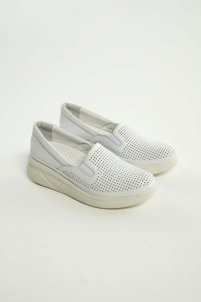  Tamer Tanca Kadın Hakiki Deri Beyaz Comfort Ayakkabı