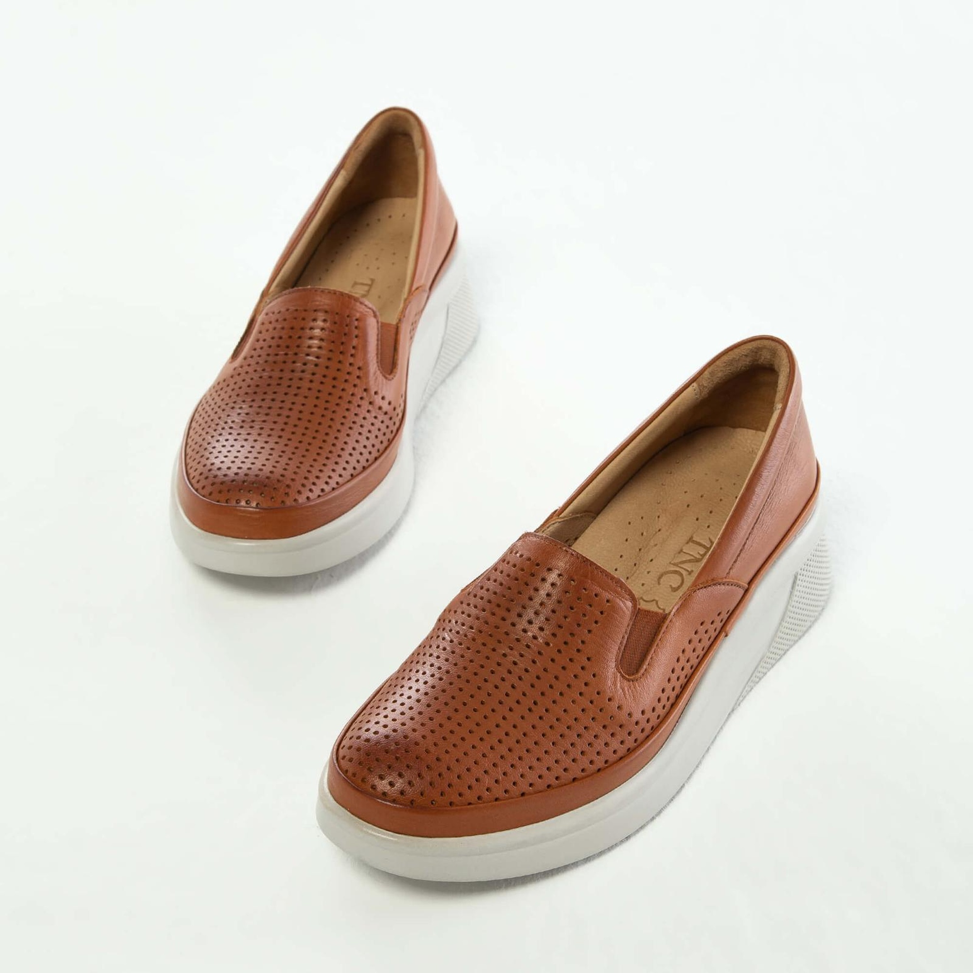 Tamer Tanca Kadın Hakiki Deri Taba Comfort Ayakkabı