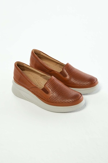 Tamer Tanca Kadın Hakiki Deri Taba Comfort Ayakkabı