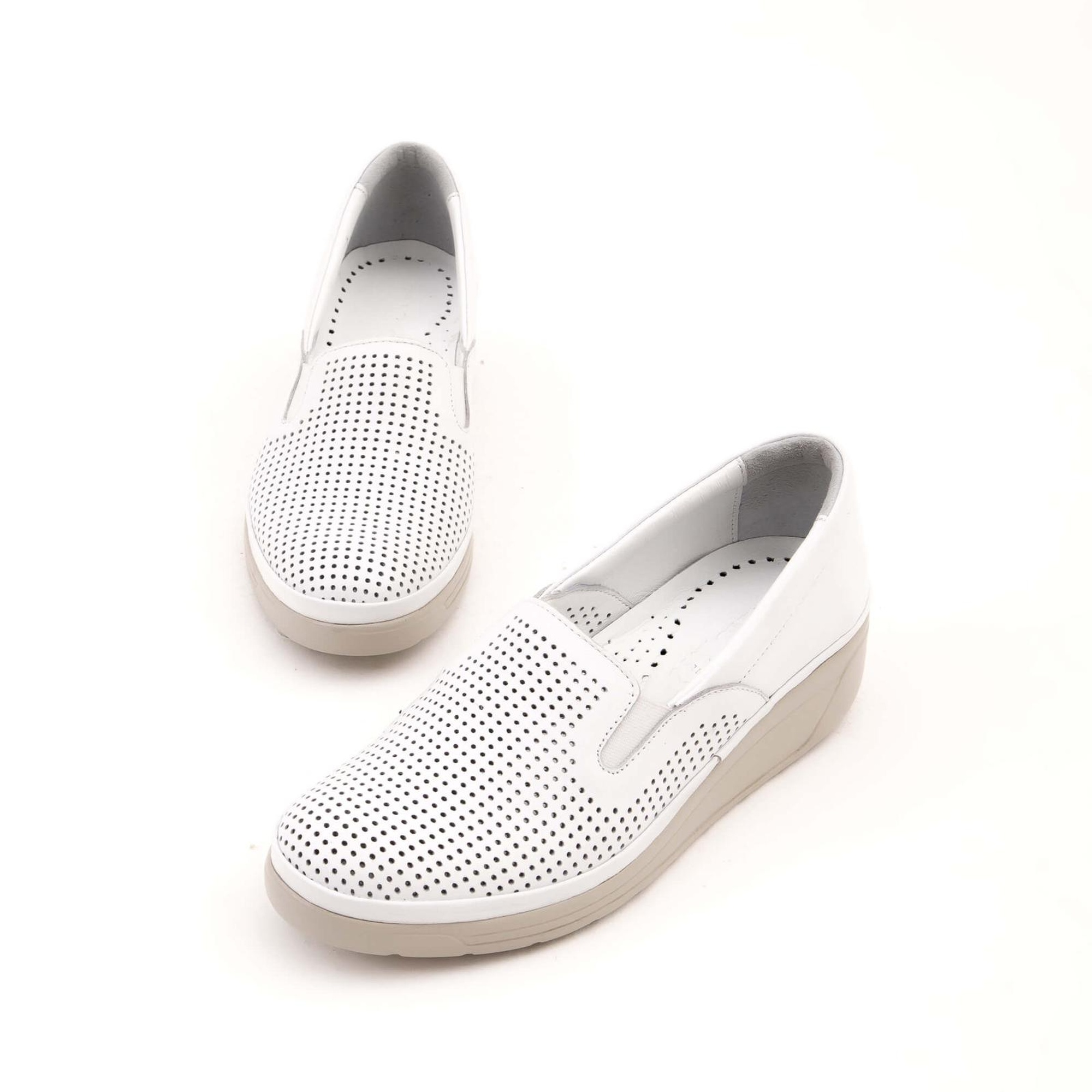 Tamer Tanca Kadın Hakiki Deri Beyaz Comfort Ayakkabı