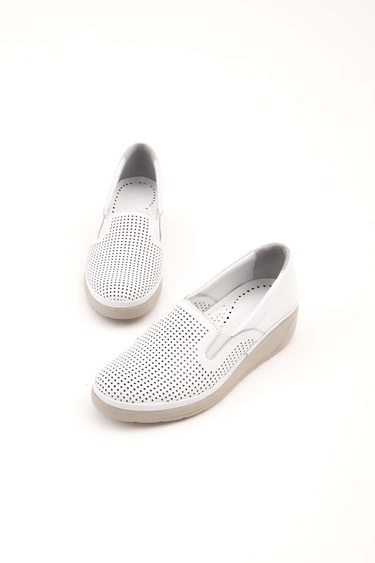  Tamer Tanca Kadın Hakiki Deri Beyaz Comfort Ayakkabı