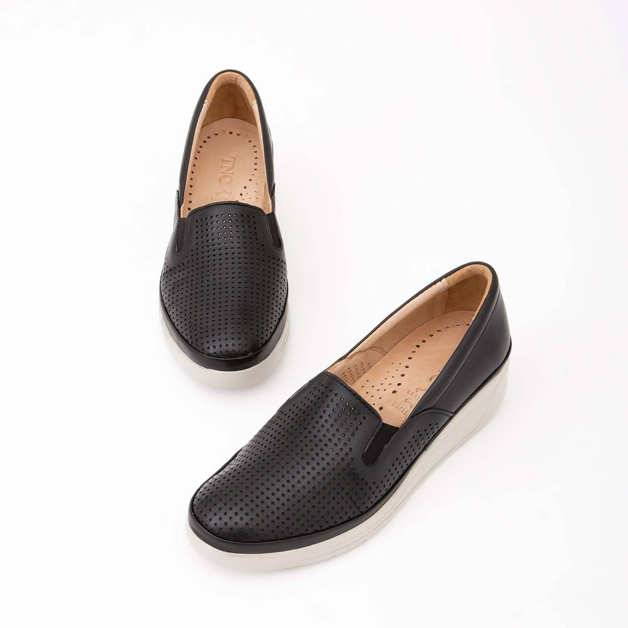 Tamer Tanca Kadın Hakiki Deri Siyah Deri Comfort Ayakkabı