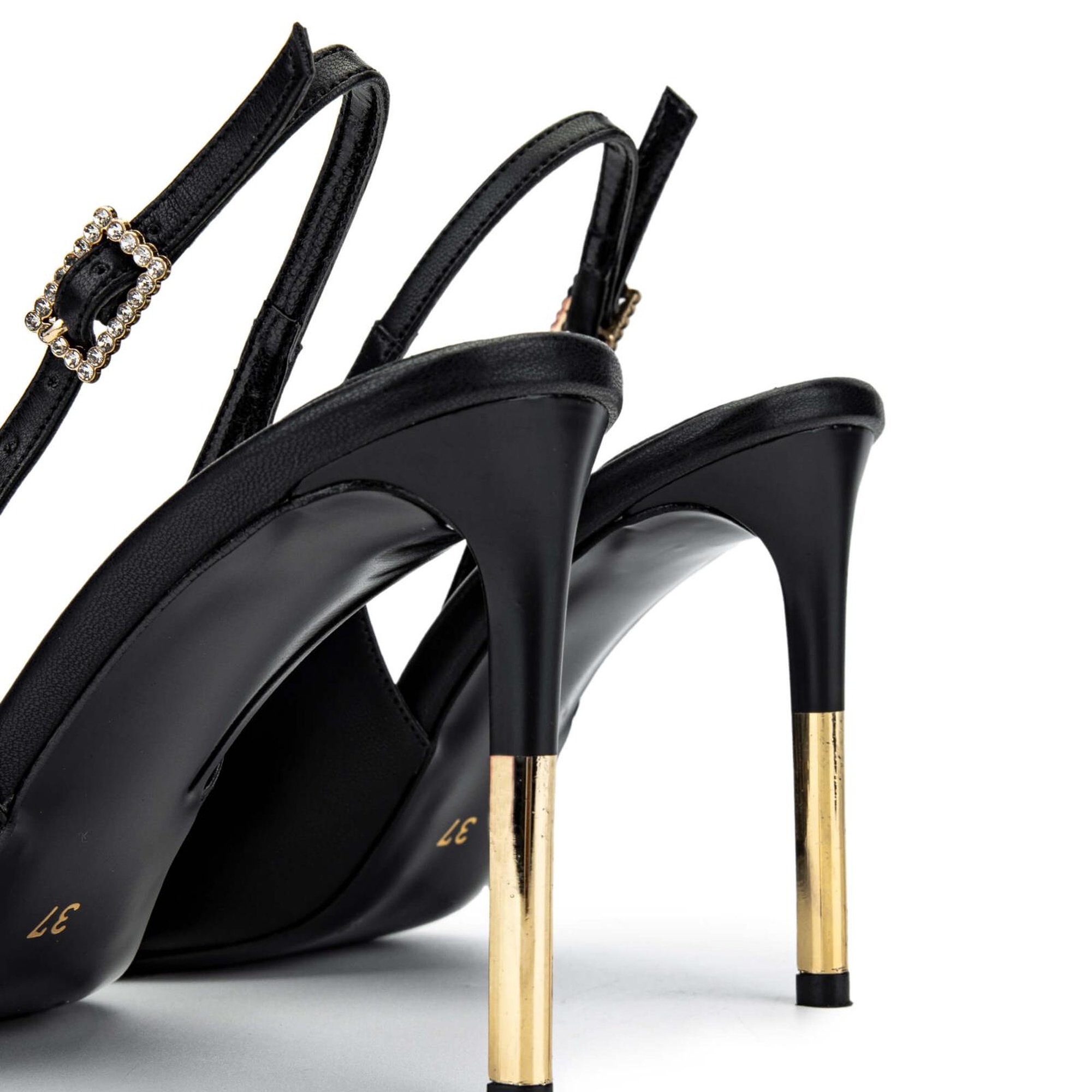 Tamer Tanca Kadın Vegan Siyah/Leopar Stiletto Ayakkabı