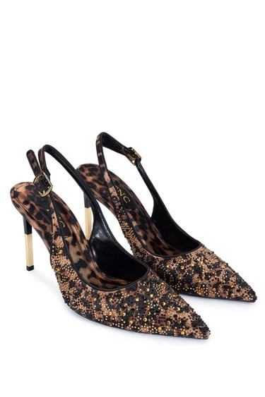  Tamer Tanca Kadın Vegan Leopar Stiletto Ayakkabı