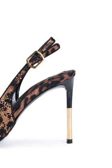  Tamer Tanca Kadın Vegan Leopar Stiletto Ayakkabı