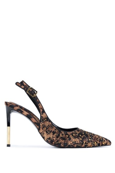  Tamer Tanca Kadın Vegan Leopar Stiletto Ayakkabı