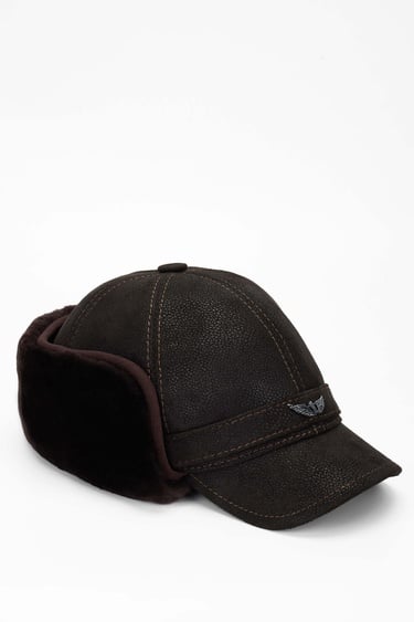  Tamer Tanca Erkek Hakiki Deri Kahverengi Şapka