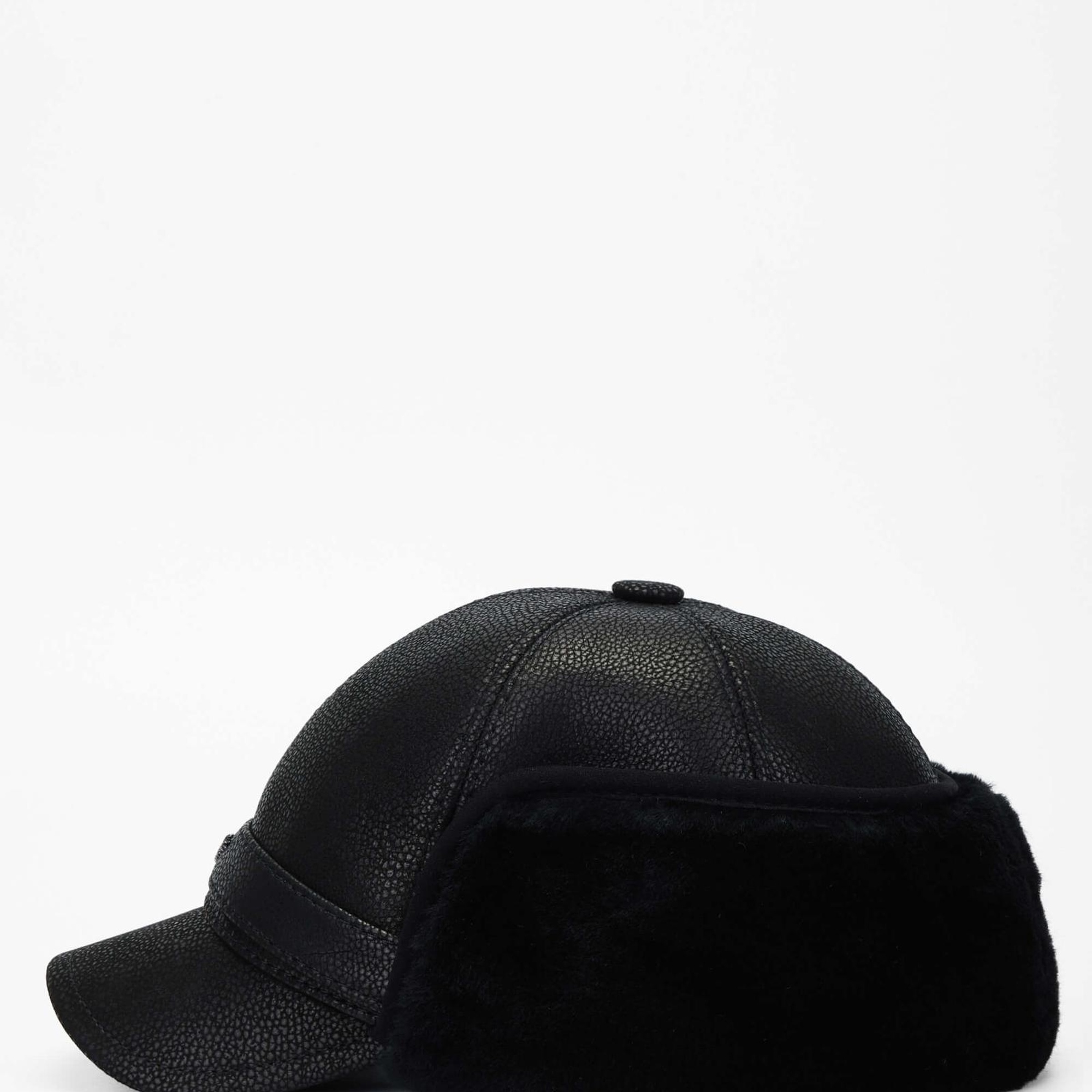 Tamer Tanca Erkek Hakiki Deri Siyah Şapka