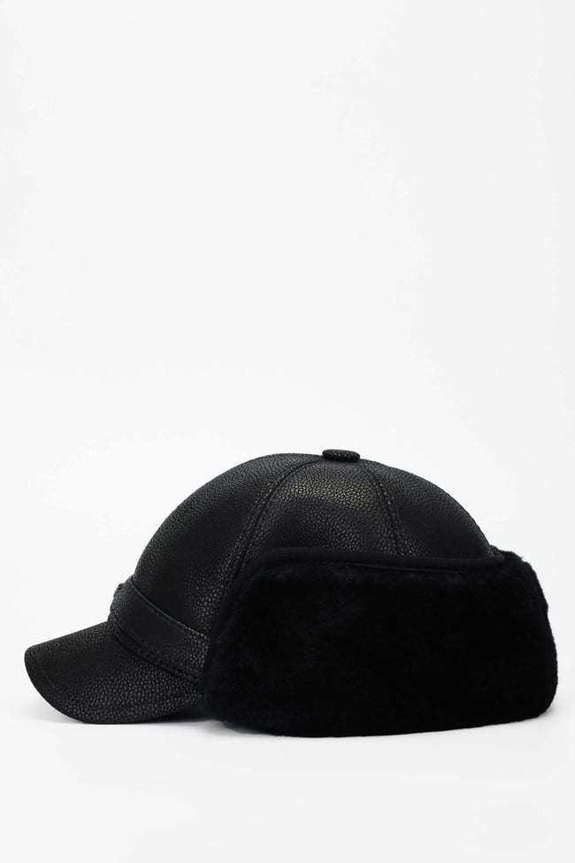  Tamer Tanca Erkek Hakiki Deri Siyah Şapka