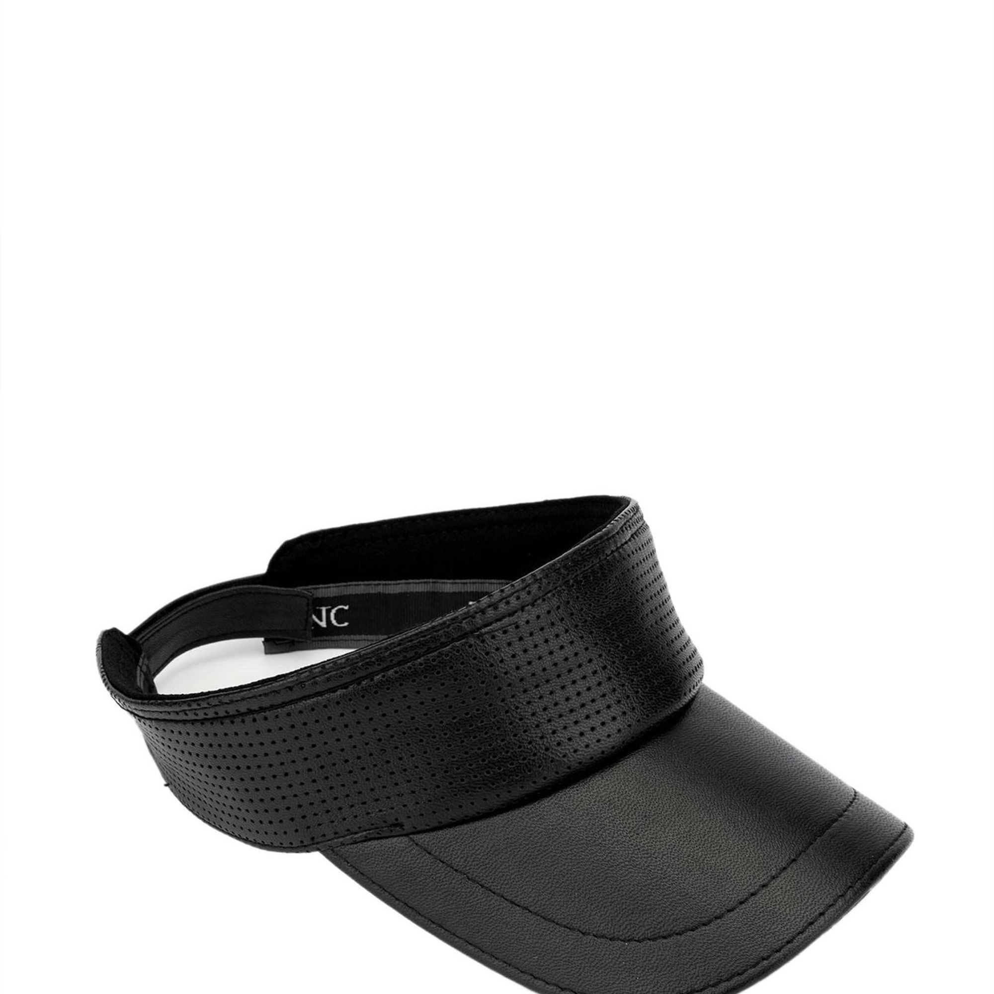 Tamer Tanca Erkek Hakiki Deri Siyah Tenis Şapkası