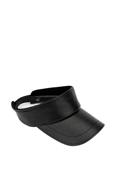  Tamer Tanca Erkek Hakiki Deri Siyah Tenis Şapkası