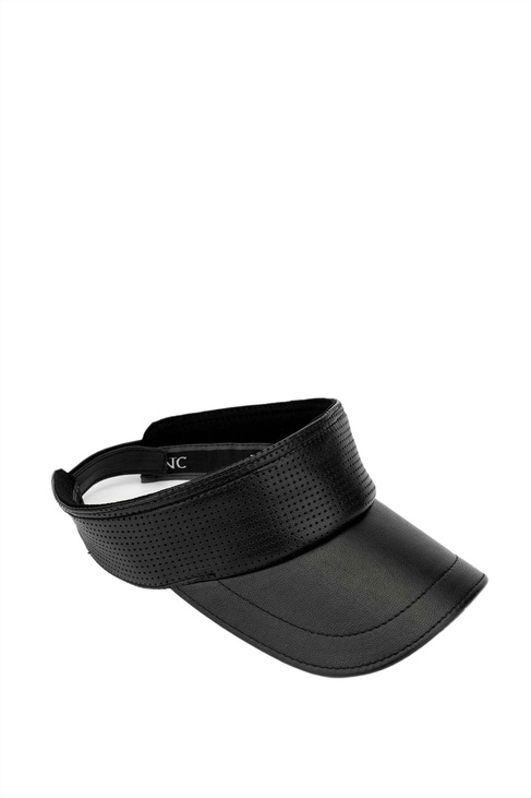  Tamer Tanca Erkek Hakiki Deri Siyah Tenis Şapkası