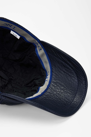  Tamer Tanca Erkek Hakiki Deri Lacivert Şapka