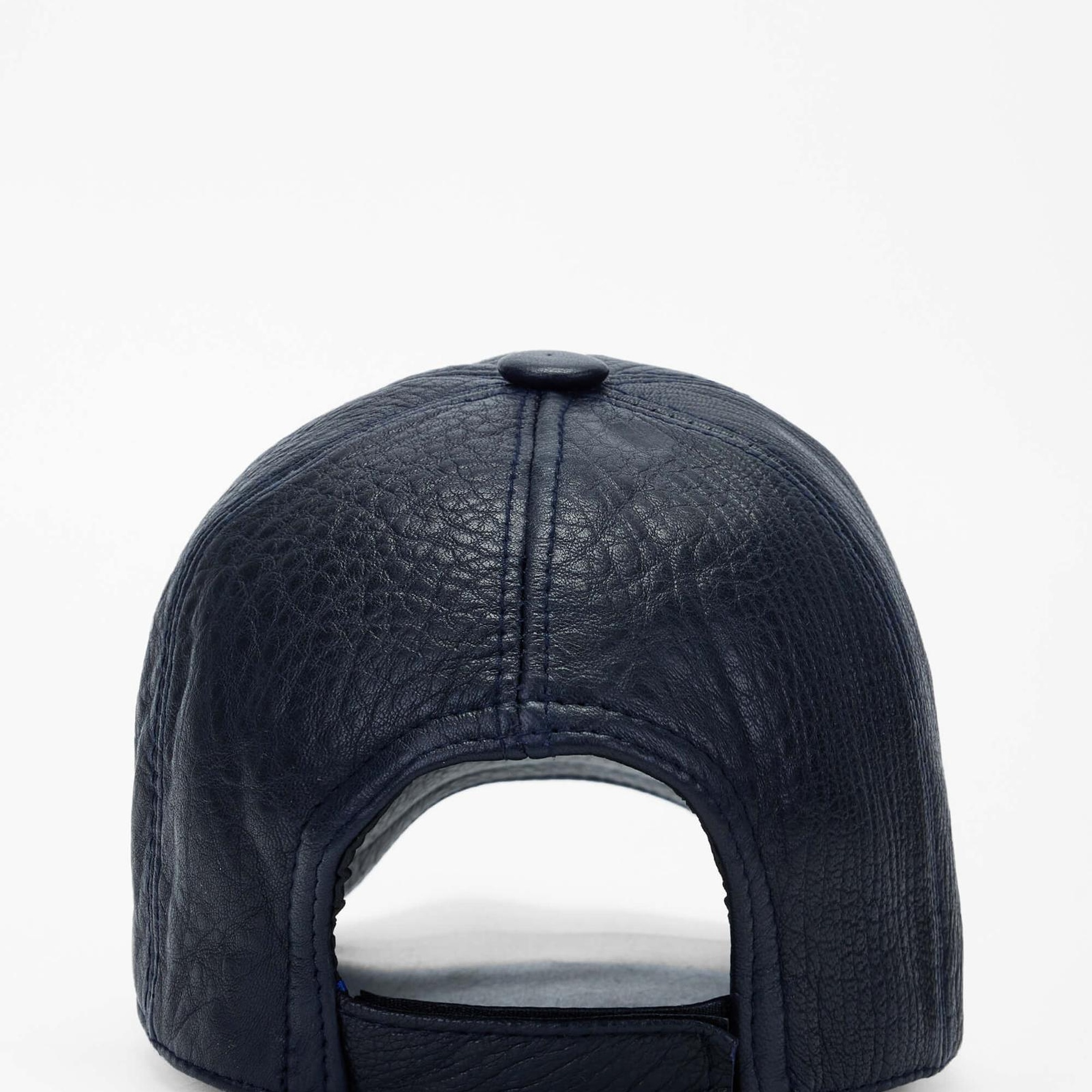 Tamer Tanca Erkek Hakiki Deri Lacivert Şapka