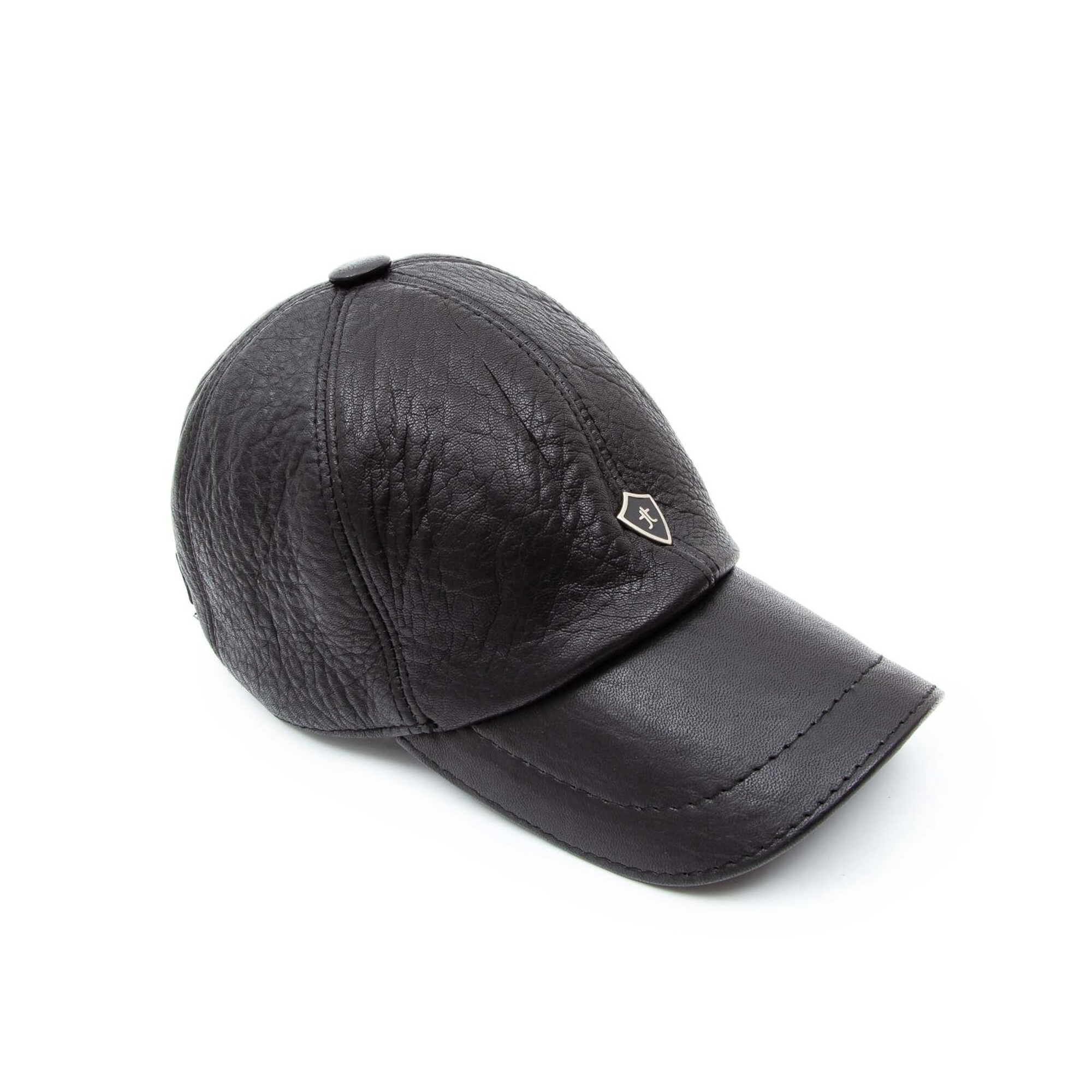 Tamer Tanca Erkek Hakiki Deri Siyah Şapka