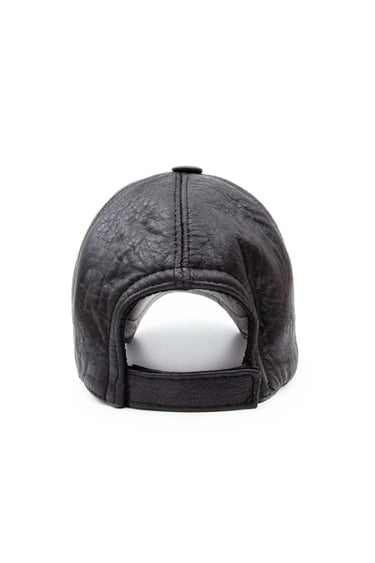  Tamer Tanca Erkek Hakiki Deri Siyah Şapka