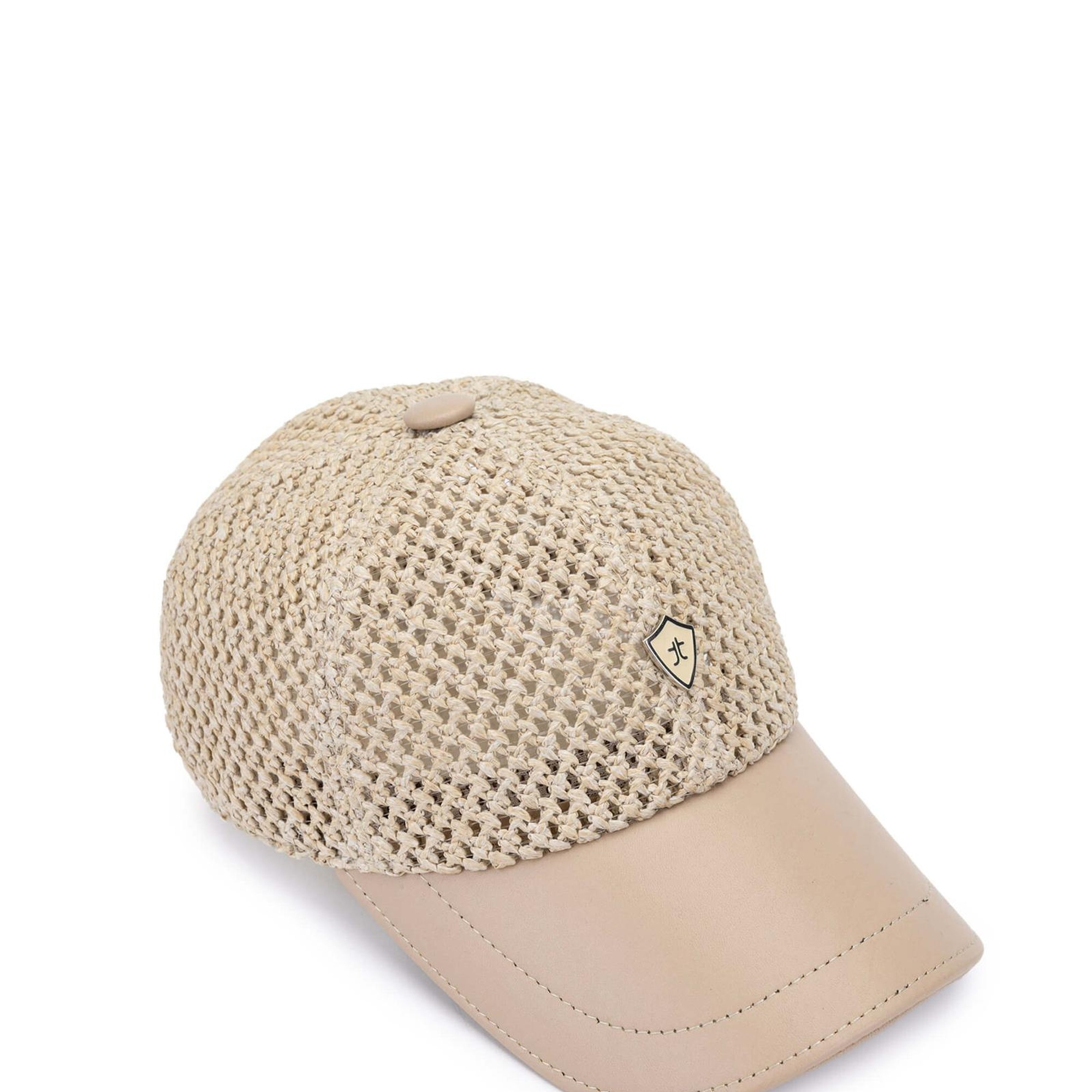 Tamer Tanca Erkek Deri Hasır Bej Hasır Şapka